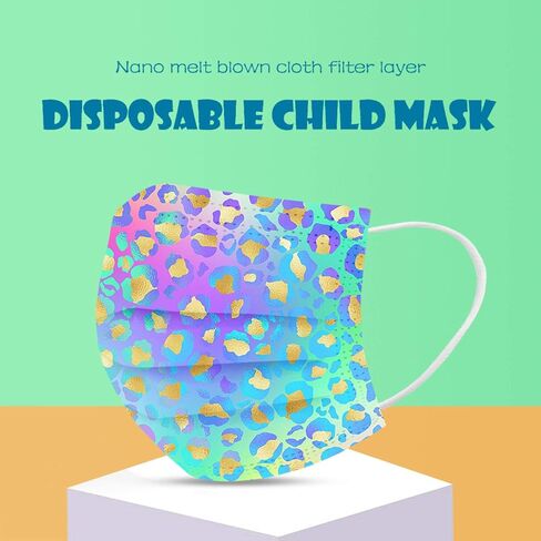 50 قطعة من أقنعة الوجه للاستعمال مرة واحدة للنساء من بيكي، أقنعة وجه للاستعمال مرة واحدة بتصميمات - 3 طبقات قابلة للتنفس، قناع وجه لطيف متدرج مع سلك أنف للبالغين من الفتيات المراهقات in Kuwait