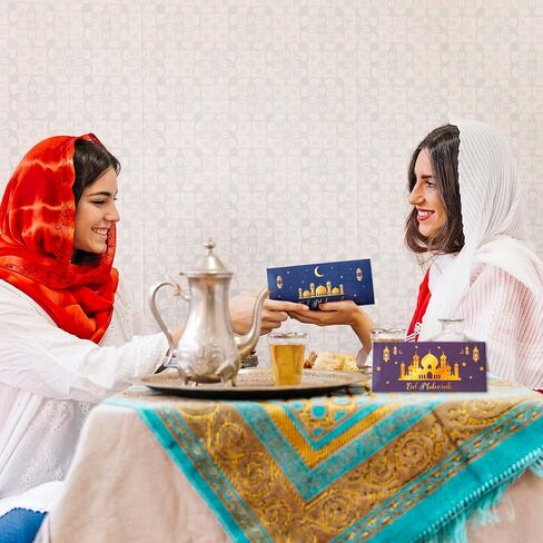 مظاريف أموال عيد مبارك - 36 قطعة مظروف جيب رمضان لحاملي الأموال مظاريف عيد الفطر للأطفال مظروف هدية نقدية محظوظة للاحتفال بمستلزمات حفلات مبارك المسلمين، متعدد الألوان in Kuwait