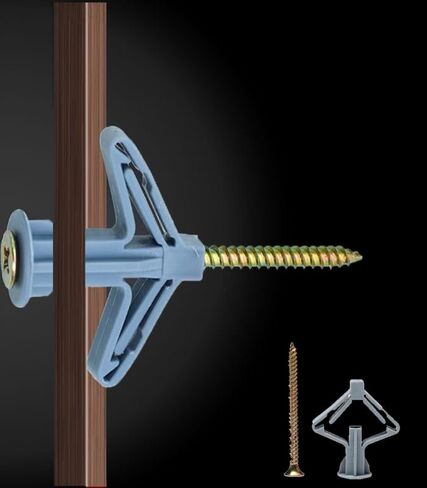 10pcs Hollow-Wall Anchors with Screws, Self-Tapping Screws for Drywall - Self-Drilling Expansion Plug with Carbon Steel Zinc Plated Screws for Gypsum Board Home Improvement Projects in Saudi Arabia