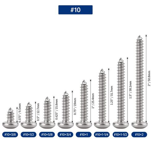 #10 x 1 Torx Pan Head Sheet Metal Screws, 304 Stainless Steel 18-8 Self Tapping Screws for Metal & Wood & Plastic, 50-Pack with Torx Bit in Saudi Arabia