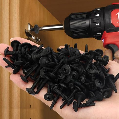 50Pcs 410 Stainless Steel Self Drilling Screw Wafer Head Phillips & Modified Truss Head, Self Drilling Sheet Metal Screws, Black Dacromet Coated Screws (25mm) in Saudi Arabia