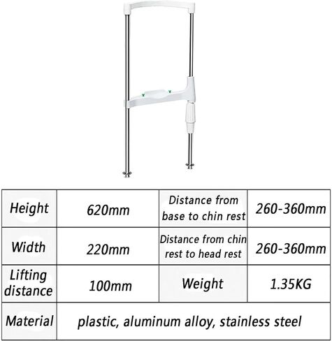 H-Type Optometry Chin Rest, Adjustable Vision Training Chin Support with Knob Control, 260-360mm Distance & 100mm Height Lift for Optical Instruments in Kuwait