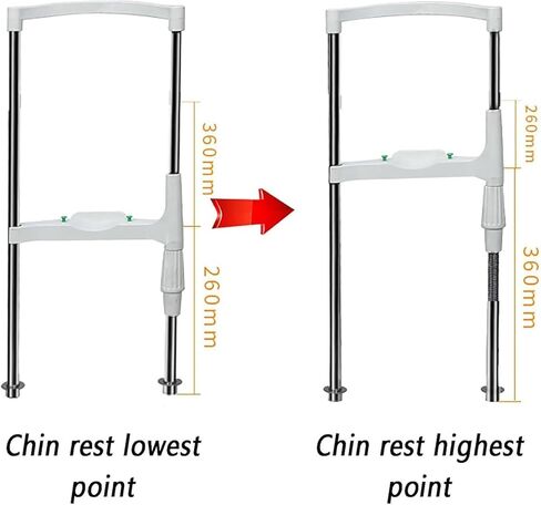 H-Type Optometry Chin Rest, Adjustable Vision Training Chin Support with Knob Control, 260-360mm Distance & 100mm Height Lift for Optical Instruments in Kuwait