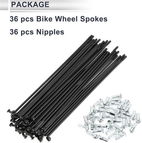 1 Set Universal Bicycle Spokes 12G 159mm Length Bike Wheel Spokes Nipple Black Carbon Steel in Saudi Arabia