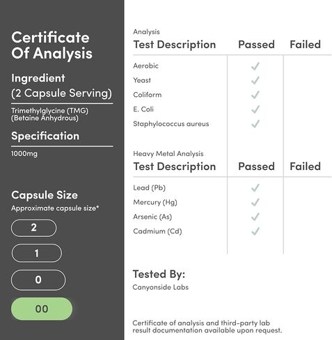 Double Wood Supplements TMG Trimethylglycine Supplement 1,000mg Per Serving, 180 Capsules (TMG Supplements for Homocysteine Control) Genuine TMG with Fishy Smell, Manufactured in The USA, Non-GMO in Kuwait