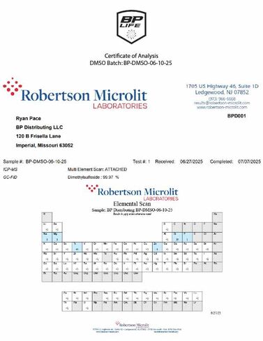 DMSO 3oz. Pharma Grade, Non-Diluted, Low Odor, Dimethyl Sulfoxide - BP Life in Kuwait
