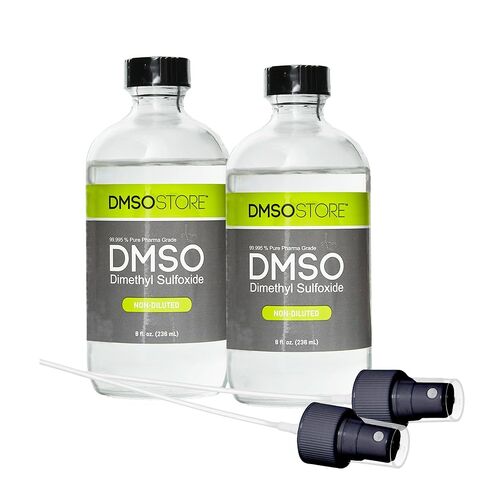 سائل DMSO نقي بنسبة 99.95% - زجاجة زجاجية سعة 8 أونصة مع بخاخ رذاذ - ثنائي ميثيل سلفوكسيد منخفض الرائحة وغير مخفف (عبوتان) in Kuwait