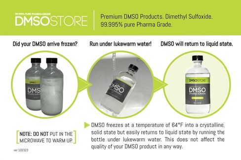 سائل DMSO نقي بنسبة 99.95% - زجاجة زجاجية سعة 8 أونصة مع بخاخ رذاذ - ثنائي ميثيل سلفوكسيد منخفض الرائحة وغير مخفف (عبوتان) in Kuwait