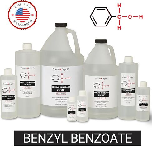 Benzyl Benzoate USP Grade Liquid 4 fl oz – High Purity Multipurpose Solvent & Fragrance Fixative for DIY Cosmetic & Crafting Use. in Saudi Arabia