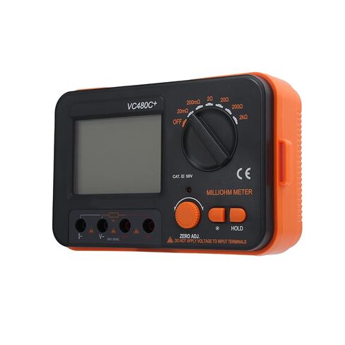 DAN&DRE VC480C+، مقياس ميليوميتر رقمي من 0.01 متر إلى 2 كيلو، جهاز اختبار مقاومة منخفضة بأربعة أسلاك مع شاشة LCD كبيرة، وظيفة الحماية الكاملة، لقياس المقاومة المنخفضة للتيار المستمر in Saudi Arabia