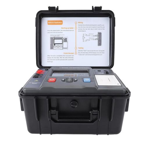 Zunate Digital Megohmmeter DC Resistor Tester with 5 Inch Color Touchscreen, 20A Test Current, Bluetooth Connectivity and Builtin Printer for Power Systems in Saudi Arabia
