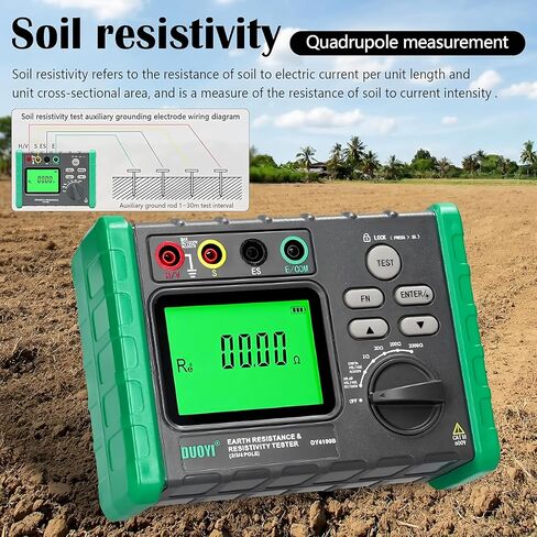 جهاز قياس مقاومة الأرض الرقمي DUOYI DY4100A / DY4100B Meg-ohmmeter 0-2000 أوم جهاز اختبار مقاومة كهربائي (DY4100B مع وظيفة مقاومة التربة) in Kuwait