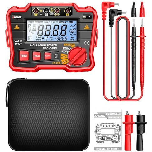 جهاز اختبار MH16 أوم، مقياس متعدد رقمي Megometro، أداة قياس مقاومة الجهد العالي للأرض، جهاز قياس Megohmmeter ﻿ in Kuwait
