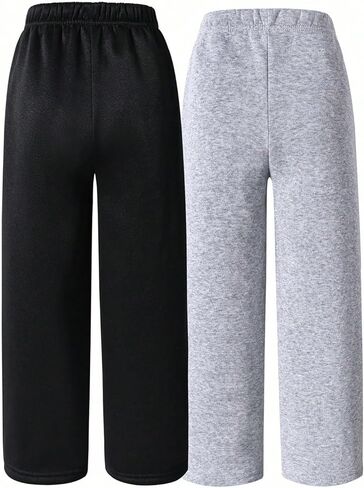 GORGLITTER Boy's Baggy Pants 2 Pack Wide Leg Fashion Athletic Workout Gym Running Jogging Track Pants with Pocket in Saudi Arabia