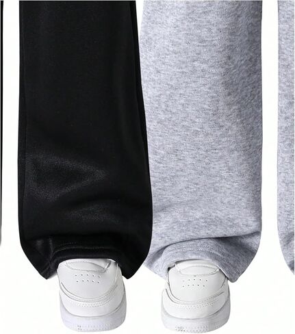 GORGLITTER Boy's Baggy Pants 2 Pack Wide Leg Fashion Athletic Workout Gym Running Jogging Track Pants with Pocket in Saudi Arabia