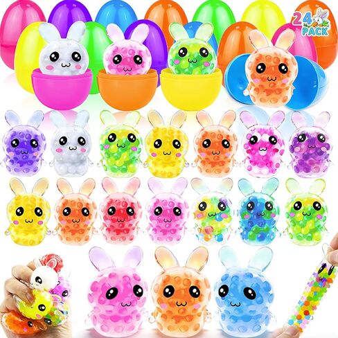 Amenon 12 Pack Easter Eggs Prectied مع كرات LED LED LED ، تضيء الإجهاد التخلص من ألعاب Toys Squeeze Sensory Ball for Kids Boys Easter Stainsers Egg Fillers Party Party Gift in Kuwait