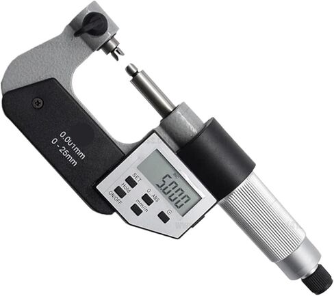 Digital Screw Thread Micrometer 0-25mm 25-50mm with Anvils 50-75mm 75-100mm Electronic Outside Gage 1um(100-125And60V-Anvil) in Kuwait