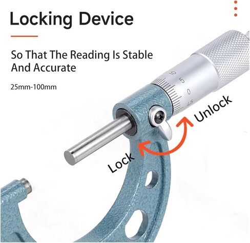 4pcs 0-25mm 50mm 75mm 100mm OD Micrometer Set 0.01mm Measuring Tool with Standard Ratchet Stop in Kuwait