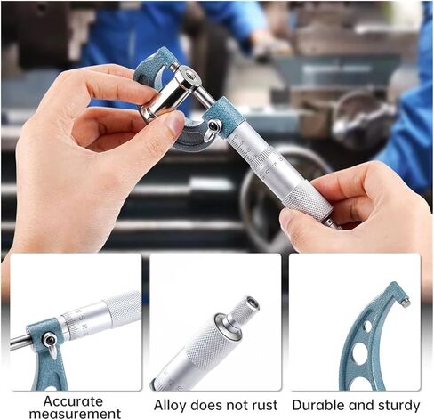 4pcs 0-25mm 50mm 75mm 100mm OD Micrometer Set 0.01mm Measuring Tool with Standard Ratchet Stop in Kuwait