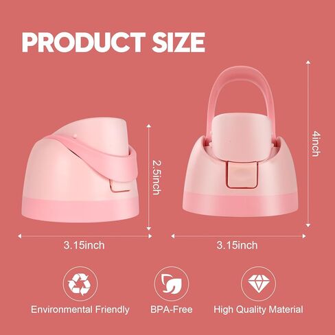 Replacement Lid for Owala, Compatible with Owala Cup 16oz 24oz 32oz 40oz, One Button Water Bottle Top Lid Replacement Accessory, Leakproof, BPA-Free (Pink) in Saudi Arabia