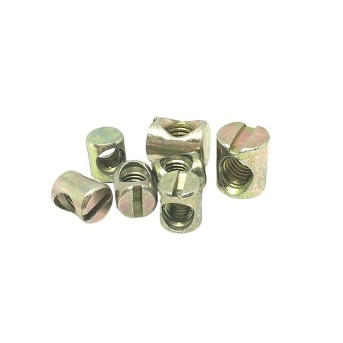 Furniture Barrel Nuts, 10PCS Barrel Bolts Cross Dowel Slotted Fittings Bed Or Chair Horizontal Hole Nut M6 M8 L=11mm-17mm(M5x10) in Saudi Arabia