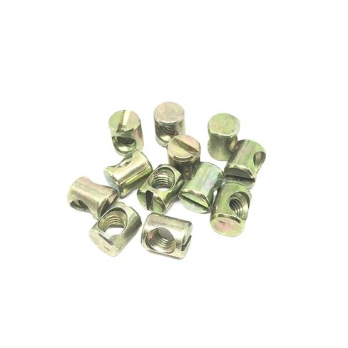 Furniture Barrel Nuts, 10PCS Barrel Bolts Cross Dowel Slotted Fittings Bed Or Chair Horizontal Hole Nut M6 M8 L=11mm-17mm(M5x10) in Saudi Arabia