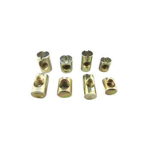 صواميل أسطوانة الأثاث، 10 قطع مسامير أسطوانية متقاطعة وتركيبات مشقوقة للسرير أو الكرسي صامولة بفتحة أفقية M6 M8 L=11 مم - 17 مم (M8x17 مم) in Kuwait