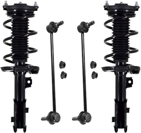 Detroit Axle - 4pc Front Struts Sway Bars for Hyundai 2017 Elantra, 2 Struts with Coil Springs 2 Sway Bar End Links Suspension Replacement in Saudi Arabia