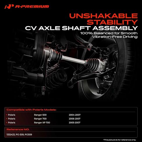 A-Premium Pair (2) Front CV Axle Drive Shaft Assembly Compatible with Polaris Ranger 4x4 500/XP 700 2005-2007, Ranger 6x6 700 EFI 2006-2007, Ranger 4x4 700 2007, Left and Right Side, Replace# 1332423 in Kuwait