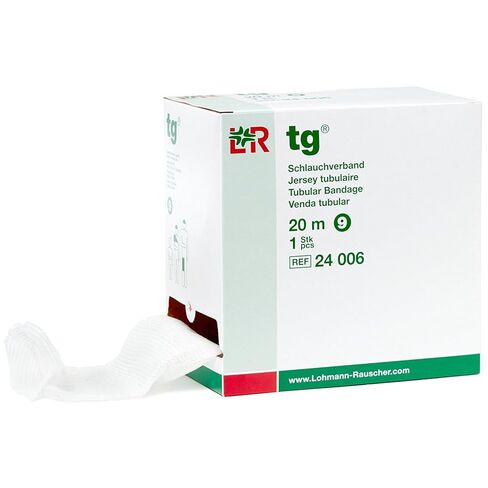 Lohmann & Rauscher tg Tubular Bandage, Seamless Knit Stockinette Wrap for Lymphedema Compression Bandaging, Lightweight, 67% Cotton, 33% Viscose, Size 7, 20 m Roll in Kuwait