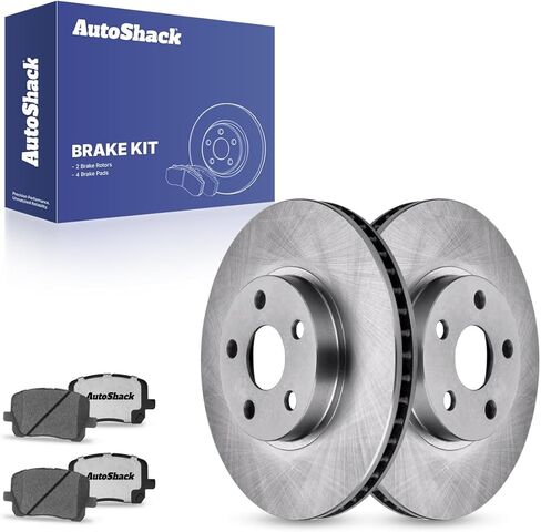 Autoshack Front Brake Kit استبدال 2003-2008 Toyota Corolla Matrix 2003-2008 Pontiac Vibe 1.8l AWD FWD Disced Brake Rotors مع منصات الفرامل السيرامية 10.8 "(275.0 مم) RSCD41272-41272-923-2-4 in Kuwait