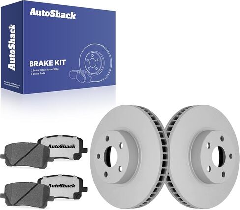 Autoshack Front Brake Kit استبدال 2003-2008 Toyota Corolla Matrix 2003-2008 Pontiac Vibe 1.8l AWD FWD Disced Brake Rotors مع منصات الفرامل السيرامية 10.8 "(275.0 مم) RSCD41272-41272-923-2-4 in Kuwait