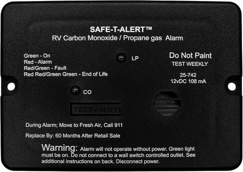 Safe T Alert - Mini Dual LP/CO Alarm - Flush Mount Black - 25-742-BL in Kuwait