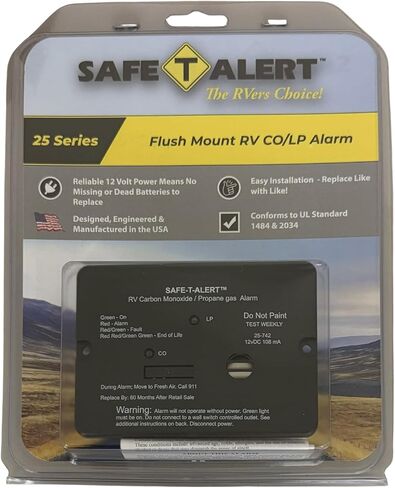 Safe T Alert - Mini Dual LP/CO Alarm - Flush Mount Black - 25-742-BL in Kuwait