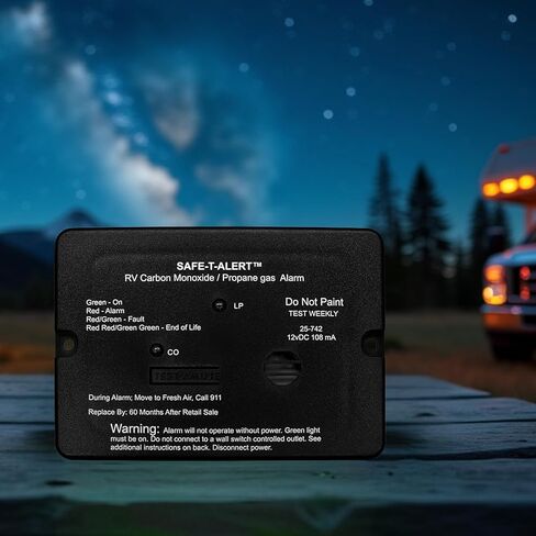 Safe T Alert - Mini Dual LP/CO Alarm - Flush Mount Black - 25-742-BL in Kuwait