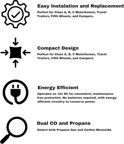 Safe T Alert - Mini Dual LP/CO Alarm - Flush Mount Black - 25-742-BL in Kuwait