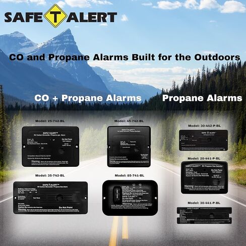 Safe T Alert - Mini Dual LP/CO Alarm - Flush Mount Black - 25-742-BL in Kuwait