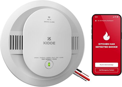 تطبيق Kidde Hardwired Kidde مزود بكاشف ذكي للدخان وأول أكسيد الكربون، بطارية احتياطية AA، تنبيهات صوتية، إنذار متصل in Saudi Arabia