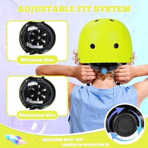 Kids Bike Helmet,Adjustableoddler Skateboard Helmets for 3-5-8-14 Years Kids Girls Boys Youth Bicycle Helmet for Scooter Balance Bike Rollerskating Skateboard in Kuwait