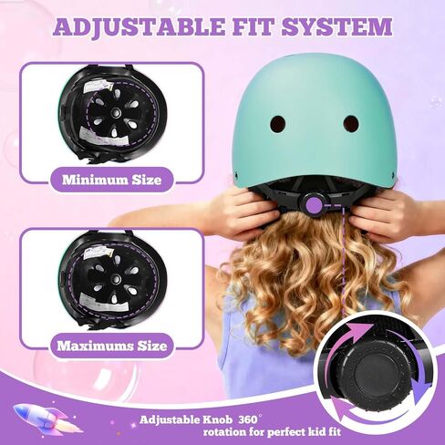 مجموعة خوذة دراجة للأطفال قابلة للتعديل للأطفال والأولاد والبنات والمراهقين الذين تتراوح أعمارهم بين 3-14 سنة، تتضمن واقي الكوع والركبة والمعصم ومجموعة حماية خوذة الأطفال للدراجات وألواح التزلج والزلاجات الدوارة in Kuwait