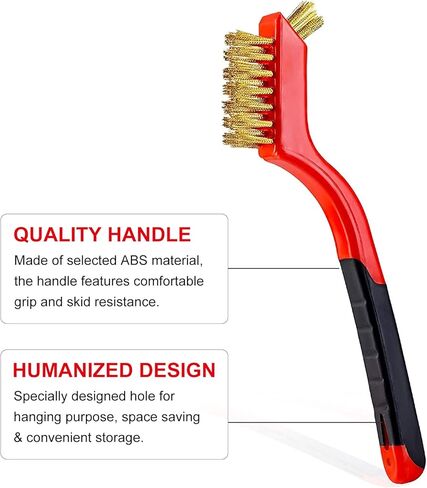 3Pcs Purpose Cleaning Brush Set Stainless Steel Nylon Copper Wire Side Derusting Multi- Tools with Non-Slip Handle and Hanging Hole in Kuwait