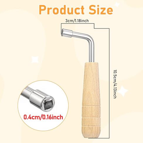 Autoharp Tuning Wrench, 4mm/0.15in Lever Harp Wrench with Wooden Handle L-Shape Professional Music Tuning Key Tool for Piano Kantele Lyre Small Stringed Instruments in Saudi Arabia