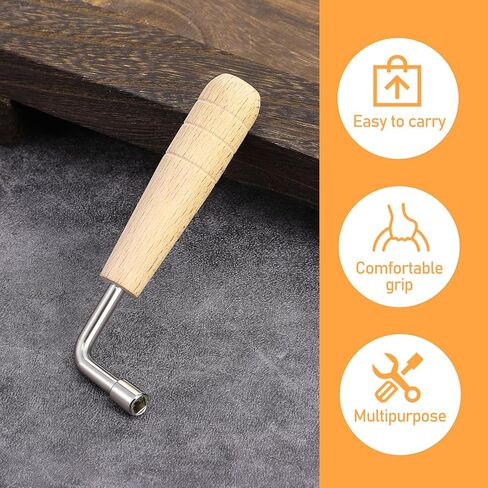 Autoharp Tuning Wrench, 4mm/0.15in Lever Harp Wrench with Wooden Handle L-Shape Professional Music Tuning Key Tool for Piano Kantele Lyre Small Stringed Instruments in Saudi Arabia
