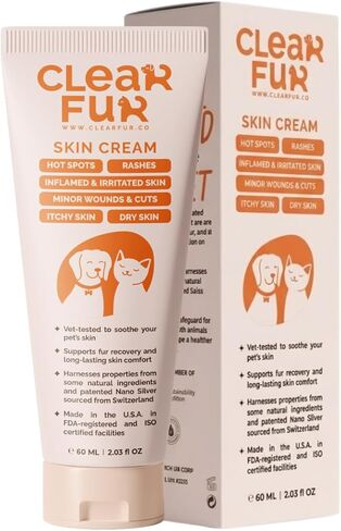 Hot Spot & Itch Relief Skin Cream for Dogs & Cats | Fast & Lasting Relief | Treats the Source | Natural Ingredients & Colloidal Silver | Vet-Recommended | Safe & Non-Toxic | Made in USA (2oz) in Kuwait