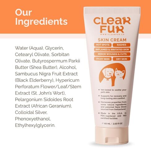 Hot Spot & Itch Relief Skin Cream for Dogs & Cats | Fast & Lasting Relief | Treats the Source | Natural Ingredients & Colloidal Silver | Vet-Recommended | Safe & Non-Toxic | Made in USA (2oz) in Kuwait