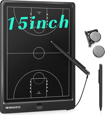Newnaivete Electronic Basketball Coach Board - Premium Tactical Marker Board with Large LCD Screen and Stylus Pen, Digital Rechargeable Basketball Training Equipment for Coach and Game Plan in Kuwait