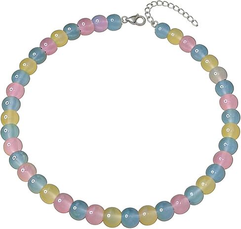 Colorful Beaded Necklace Choker for Women Glass Beach Necklaces in Kuwait
