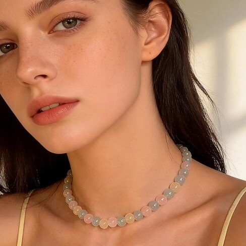 Colorful Beaded Necklace Choker for Women Glass Beach Necklaces in Kuwait