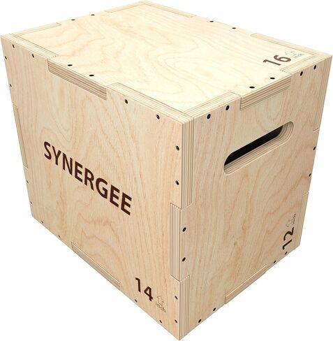 Synergee 3 in 1 Wood Plyometric Box for Jump Training and Conditioning. All in One Jump Trainer. Sizes 30/24/20, 24/20/16, 20/18/16, 16/14/12 in Saudi Arabia