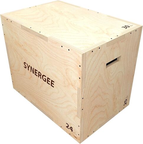 Synergee 3 in 1 Wood Plyometric Box for Jump Training and Conditioning. All in One Jump Trainer. Sizes 30/24/20, 24/20/16, 20/18/16, 16/14/12 in Saudi Arabia